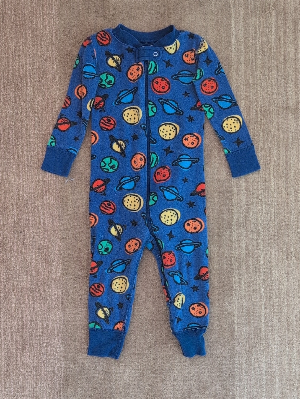 Hanna Andersson 2T Planet Zip Onesie